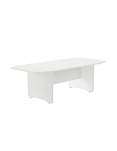 Mesa de reunion rocada meeting 3003aw04 estructura madera blanco tablero madera blanco 220x100x72 cm