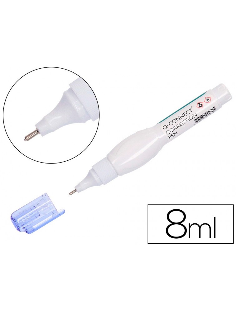 Corrector q-connect lapiz con punta metalica 8 ml