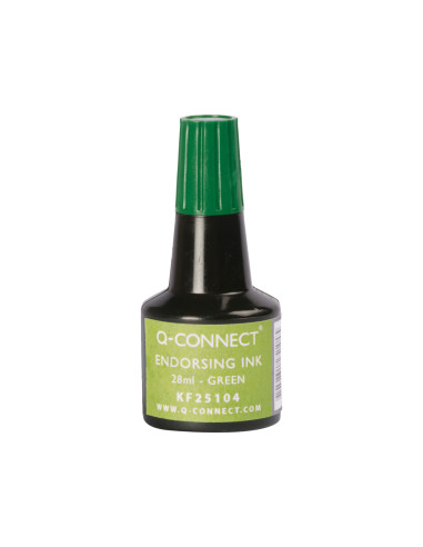 Tinta tampon q-connect verde bote 28 ml