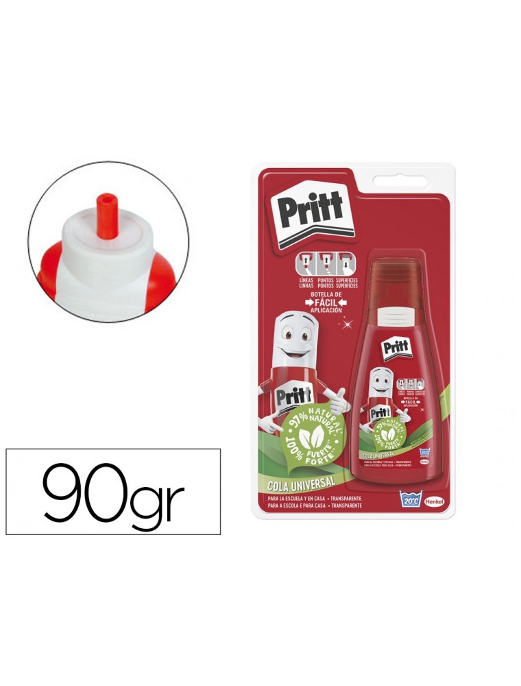 Pegamento pritt cola universal transparente bote de 100 gr