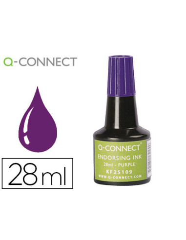 Tinta tampon q-connect violeta bote 28 ml