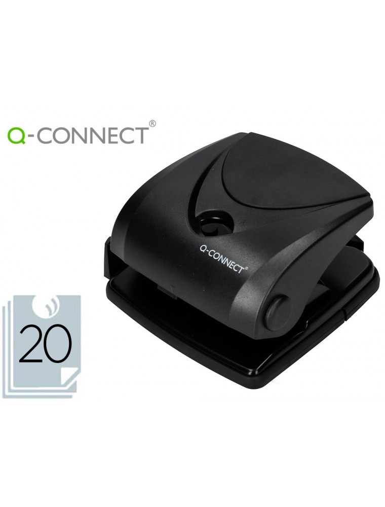 Taladrador q-connect kf01234 negro abertura 2 mm capacidad 20 hojas