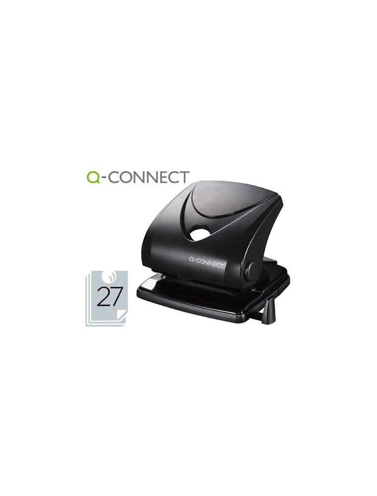 Taladrador q-connect kf01235 negro abertura 2,7 mm capacidad 27 hojas