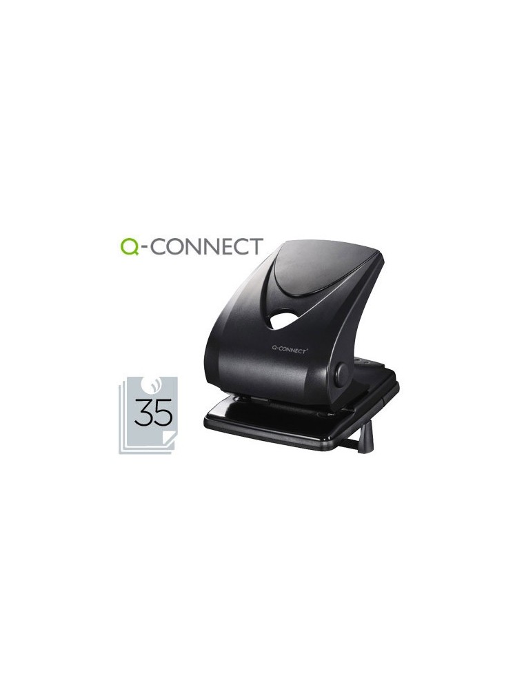 Taladrador q-connect kf01236 2 taladros color negro abertura 3,5 mm capacidad 40 hojas