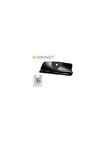 Taladrador q-connect kf01238 negro 4 taladros abertura 1,6 mm capacidad 16 hojas