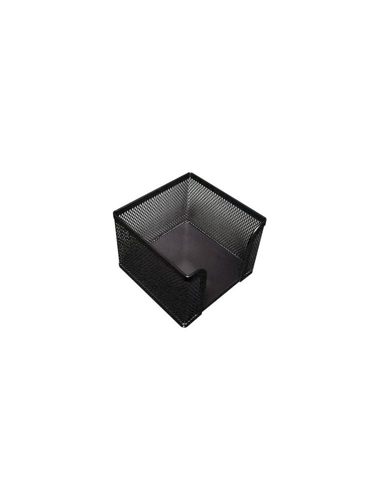 Soporte taco de papel q-connect metalico rejilla negro 95x95x80 mm