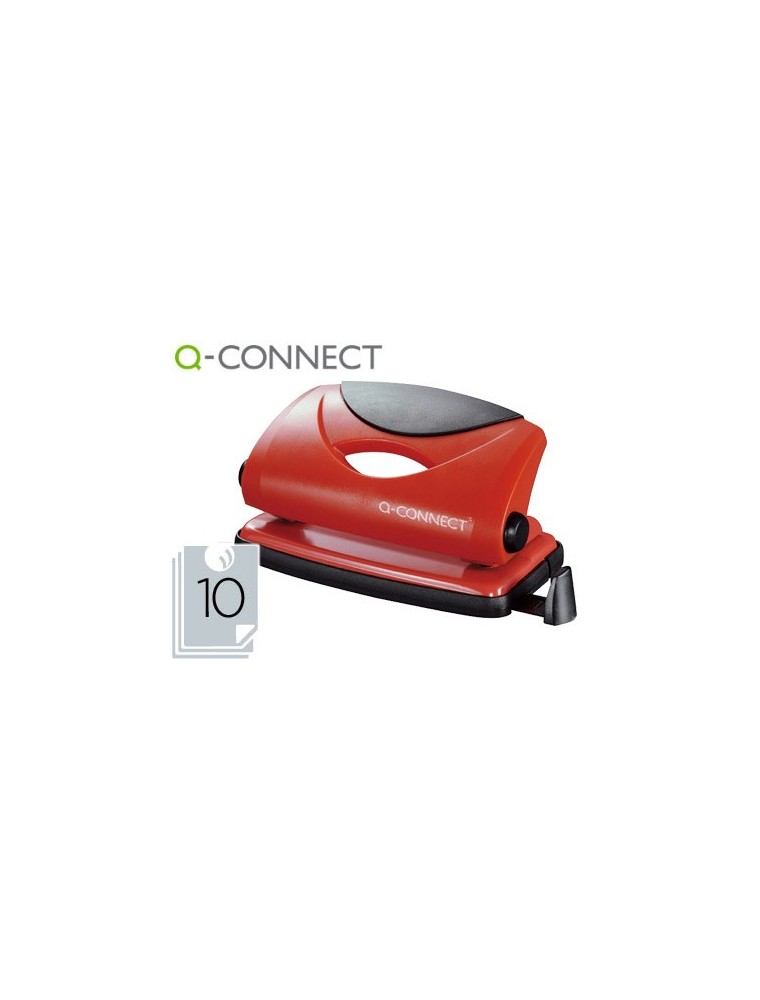 Taladrador q-connect kf02154 rojo abertura 1 mm capacidad 10 hojas