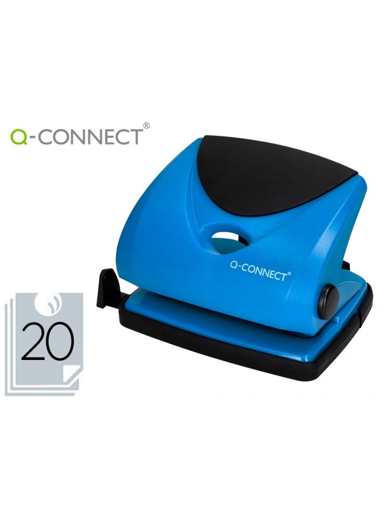 Taladrador q-connect kf02155 azul abertura 2 mm capacidad 20 hojas