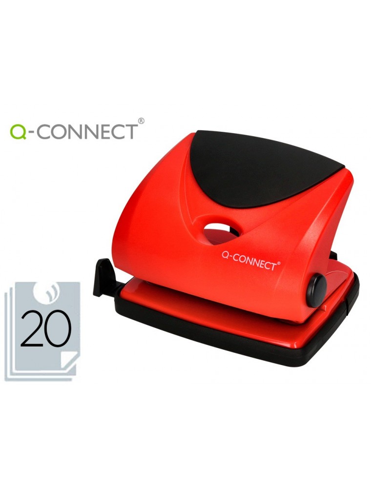 Taladrador q-connect kf02156 rojo abertura 2 mm capacidad 20 hojas