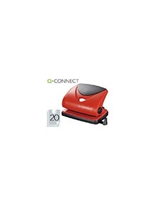 Taladrador q-connect kf02156 rojo abertura 2 mm capacidad 20 hojas