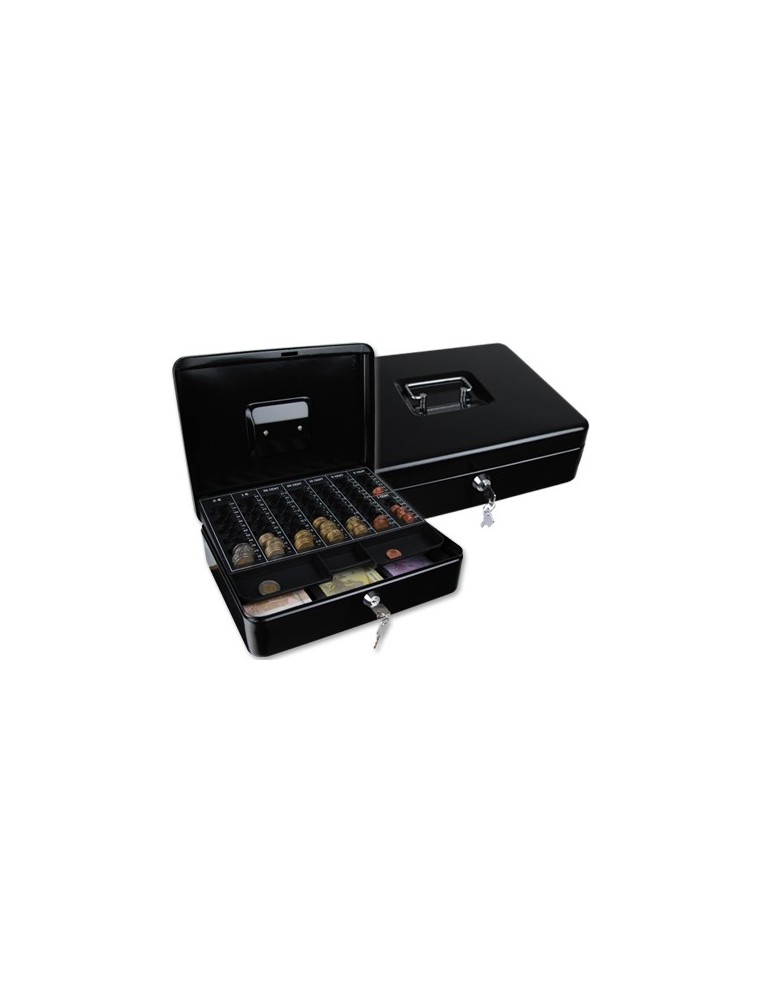 Caja caudales q-connect 12 300x240x90 mm negra con portamonedas