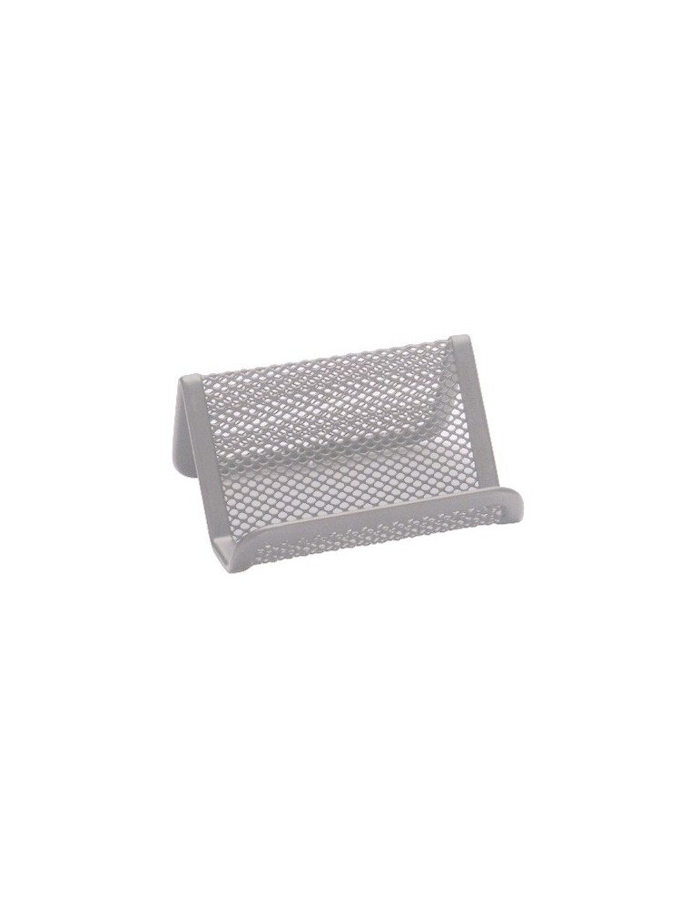 Portatarjetas q-connect metalico plata 11x7,5x5 cm