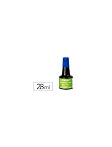 Tinta tampon q-connect azul frasco de 28 ml