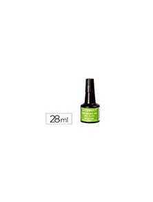 Tinta tampon q-connect negro frasco de 28 ml