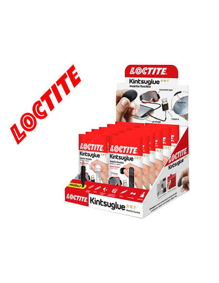 Masilla reparadora loctite kintsu glue expositor 16 unidades 8 blancas y 8 negras