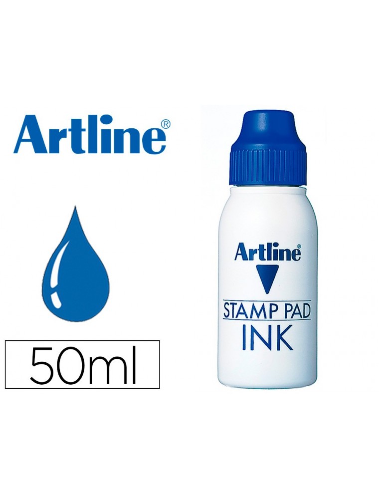 Tinta tampon artline azul frasco de 50 cc