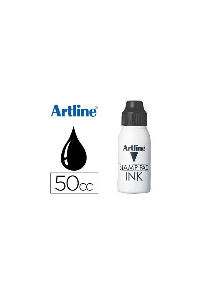 Tinta tampon artline negra frasco de 50 cc