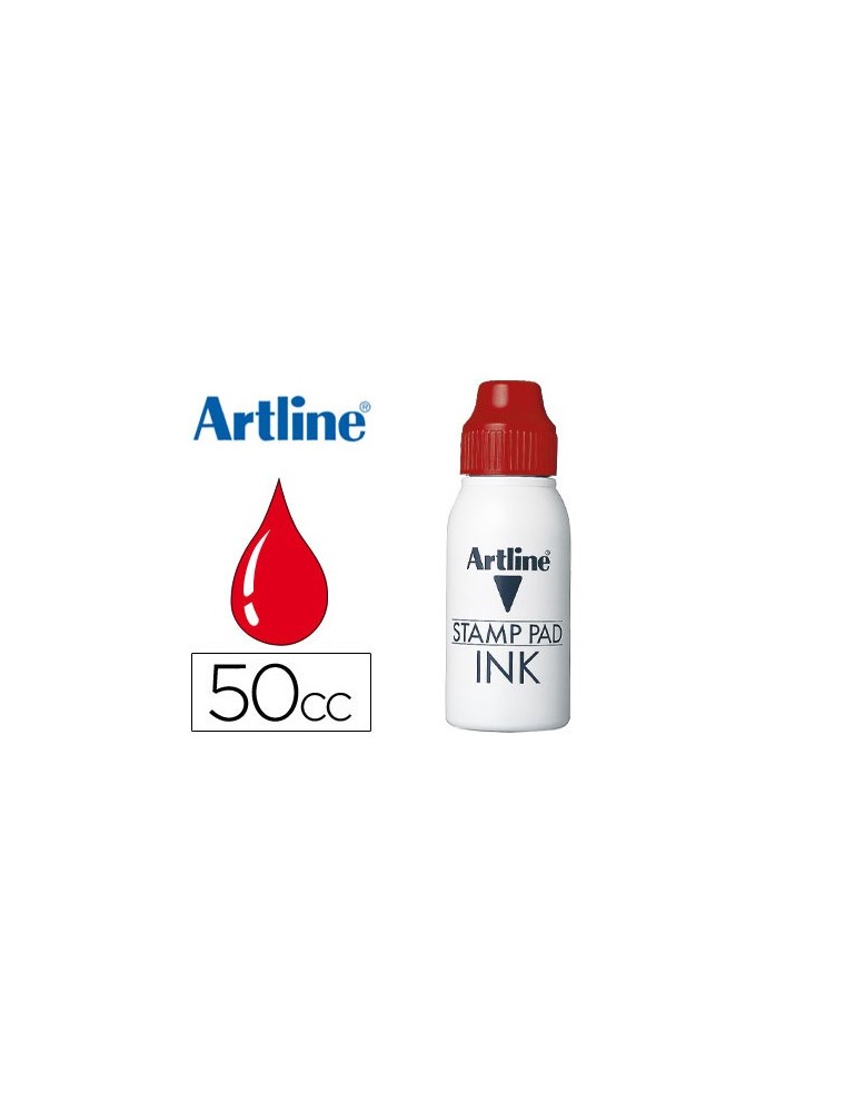 Tinta tampon artline roja frasco de 50 cc