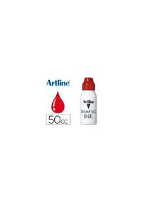 Tinta tampon artline roja frasco de 50 cc