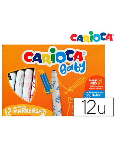 Rotulador carioca baby 2 años caja 12 colores surtidos