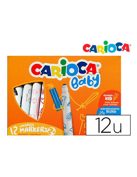 Rotulador carioca baby 2 años caja 12 colores surtidos