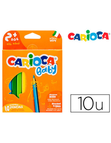 Lapices de colores carioca baby 2 años caja de 10 colores surtidos