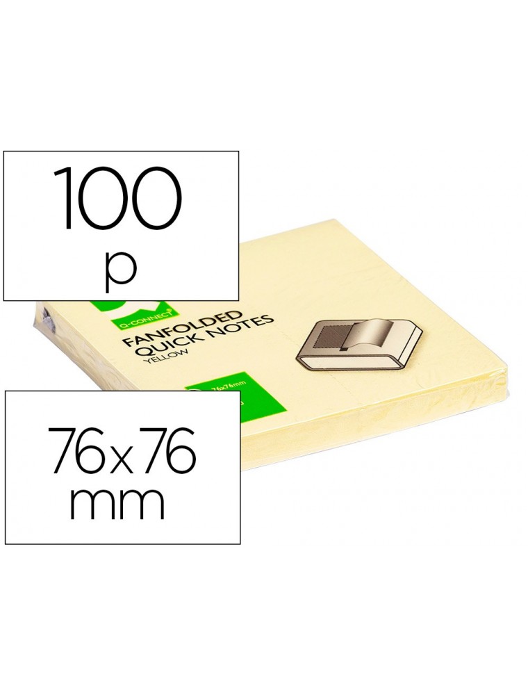 Bloc de notas adhesivas quita y pon q-connect 76x76 mm zig-zag