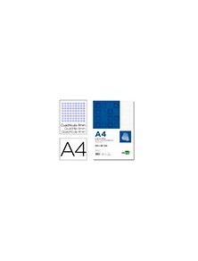 Bloc notas liderpapel cuadro 4mm a4 80 hojas 60gm2 perforado