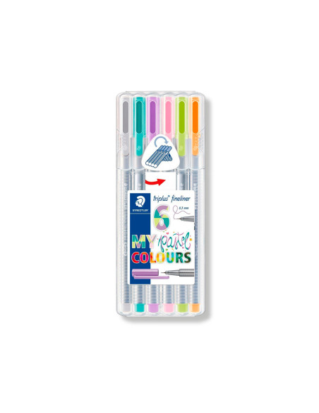 Rotulador staedtler triplus fineliner my pastel estuche de 6 unidades colores surtidos