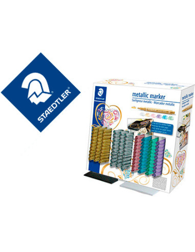 Rotulador staedtler metalico 8323 expositor sobremesa de 100 unidades colores surtidos