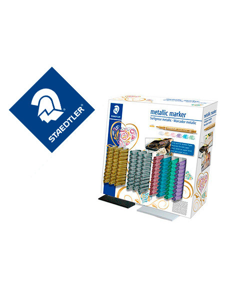 Rotulador staedtler metalico 8323 expositor sobremesa de 100 unidades colores surtidos