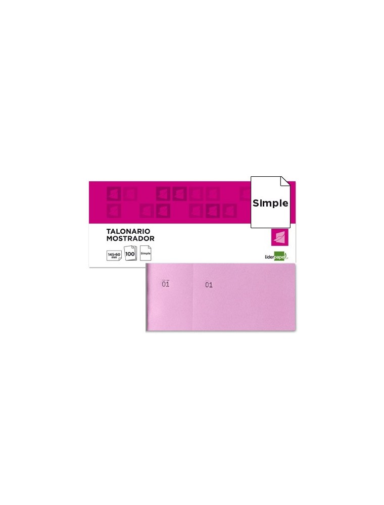 Talonario liderpapel mostrador 60x145 mm tl05 rosa con matriz