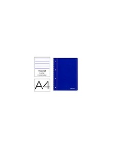 Cuaderno espiral liderpapel a4 micro serie azul tapa blanda 80h 80 gr horizontal con margen 4 taladros azul