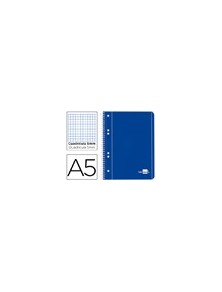 Cuaderno espiral liderpapel a5 micro serie azul tapa blanda 80h 75 gr cuadro5mm 6 taladros azul