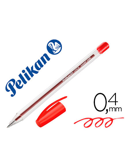 Boligrafo pelikan stick super soft rojo