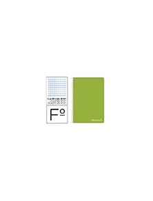 Cuaderno espiral liderpapel folio witty tapa dura 80h 75gr cuadro 4mm con margen color verde