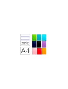 Cuaderno espiral liderpapel a4 micro smart tapa blanda 80h60gr horizontal 7mm doble margen 4 taladros colores