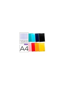 Cuaderno espiral liderpapel a4 micro smart tapa blanda 80h60gr cuadro 5mm doble margen 4 taladros colores surtidos