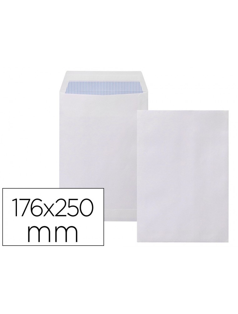 Sobre liderpapel bolsa n.15 blanco b5 176x250 mm tira de silicona caja de 500 unidades