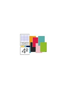 Cuaderno espiral liderpapel cuarto smart tapa blanda 80h 60gr cuadro 5mm con margen colores surtidos