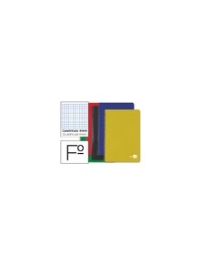 Cuaderno espiral liderpapel folio tapa dura 80h 60 gr cuadro 4mm con margen colores surtidos