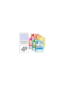 Cuaderno espiral liderpapel cuarto pautaguia tapa blanda 40h 75 gr cuadro pautado 4mm colores surtidos