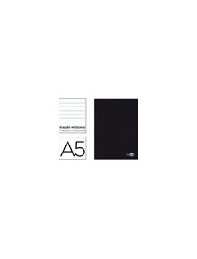 Libreta liderpapel tapa negra a5 80 hojas 60gm2 horizontal con doble margen