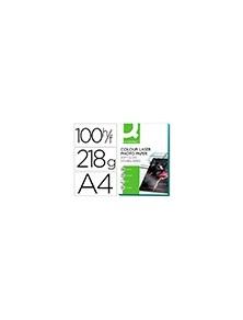 Papel q-connect foto glossy din a4 para fotocopiadoras e impresoras laser paquete de 100 hojas de 220 gr