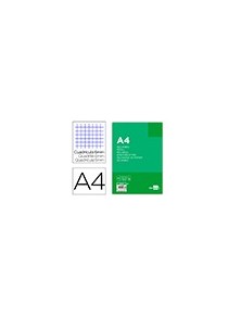 Recambio liderpapel a4 100 hojas 60gm2 cuadro 6 mm 4 taladros con margen