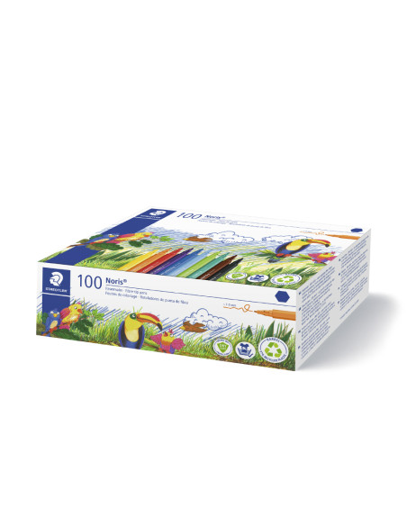 Rotulador staedtler noris 326 school pack de 100 unidades colores surtidos 10 x color