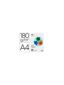 Cartulina liderpapel a4 180gm2 blanco paquete de 100 hojas