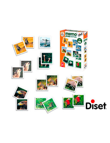 Juego diset didactico memo photo animals