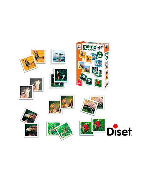 Juego diset didactico memo photo animals