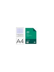 Recambio liderpapel a4 100 hojas 100gm2 cuadro 5mm con margen 4 taladros